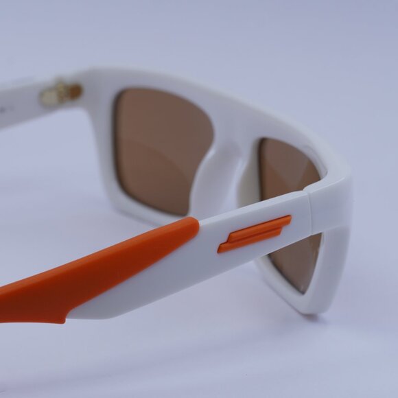 Bottega Veneta BV1232S 004 Sunglasses Ivory/Orange Rectangle Frame, Brown Lenses - Picture 5 of 11